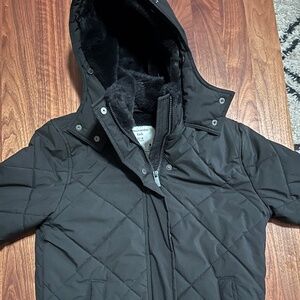A&F Kids Girls Ultra Parka in Black